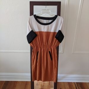 Korean Style Color Block Tunic Dress